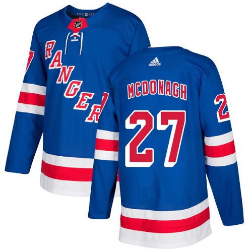 Adidas Rangers #27 Ryan McDonagh Royal Blue Home Authentic Stitched Youth NHL Jersey - Click Image to Close
